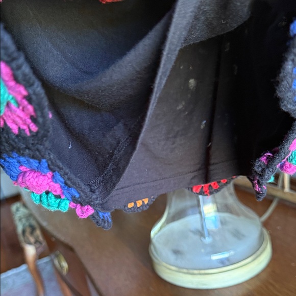 FARM Rio Black Crocheted Tank with Bright Multicolor Floral Motifs - Picture 8 of 9